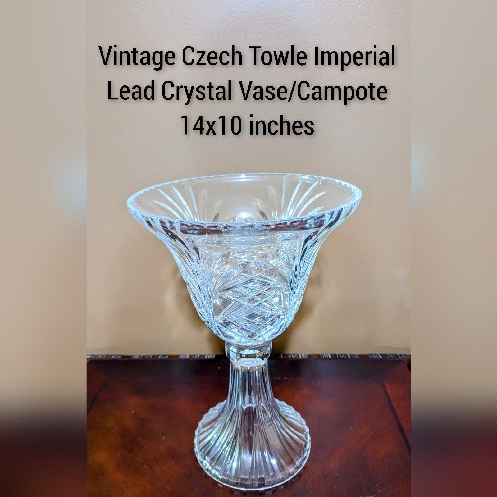 Vintage Lead Crystal Footed Vase/Campote