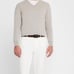 NWT Neiman Marcus 100% Pure Cashmere Pearl Gray Pullover V-Neck Sweater Size 2XL
