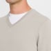 NWT Neiman Marcus 100% Pure Cashmere Pearl Gray Pullover V-Neck Sweater Size 2XL