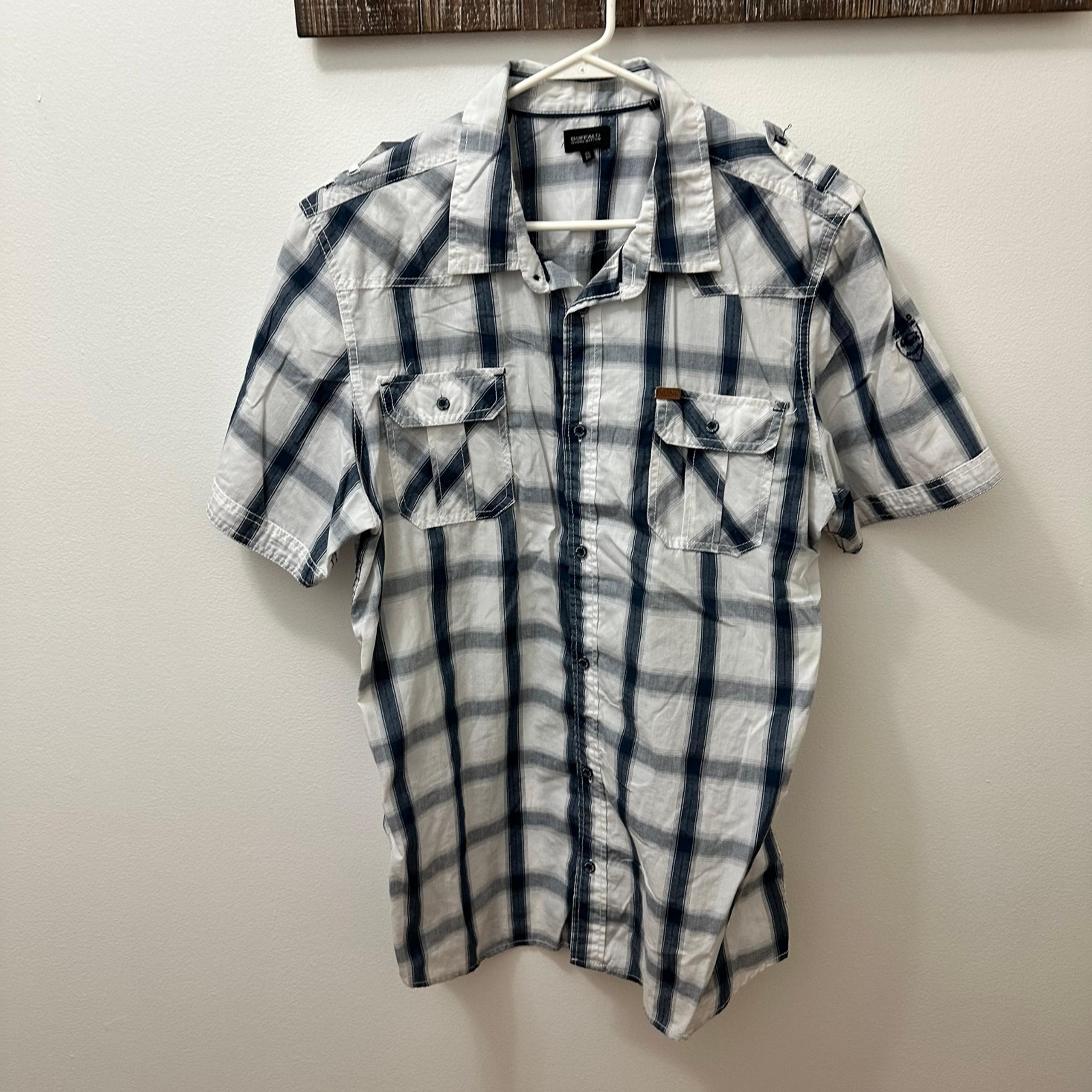 Buffalo David Bitton blue plaid button down men’s shirt size XL