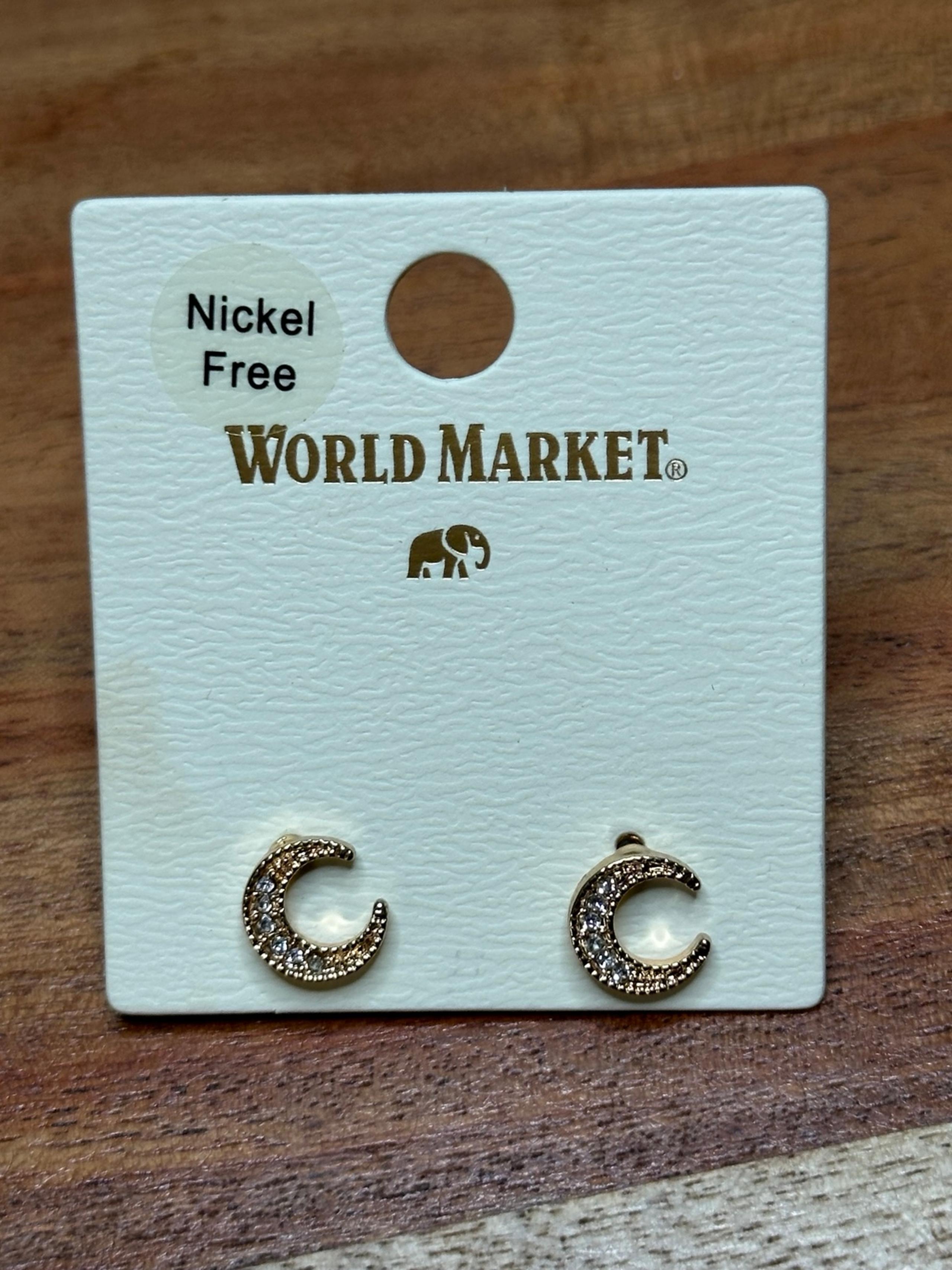 World Market Moon stud earrings