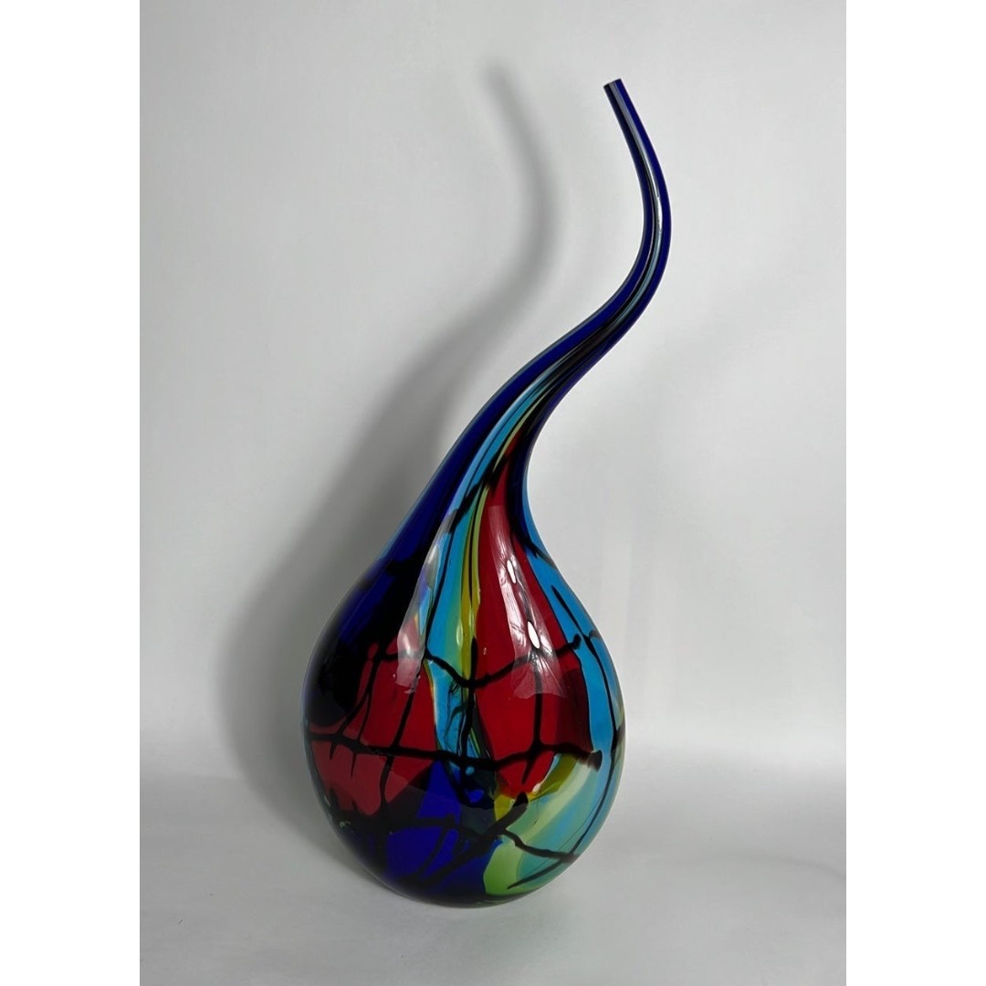 Viz Handblown Art Glass Vase Modern 23 inch