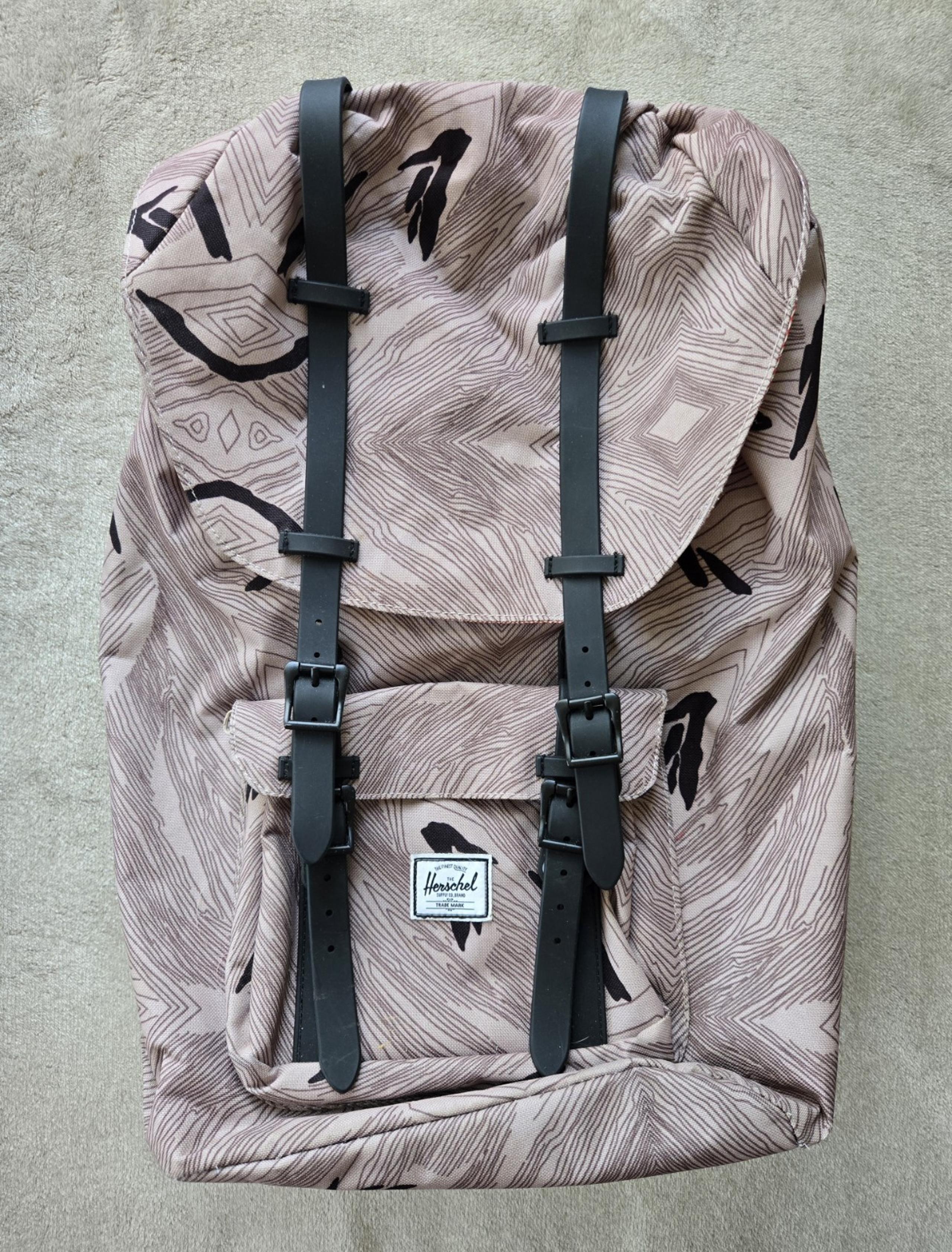 Herschel Supply Co. Tan Geo/Black Rubber Retreat Backpack
