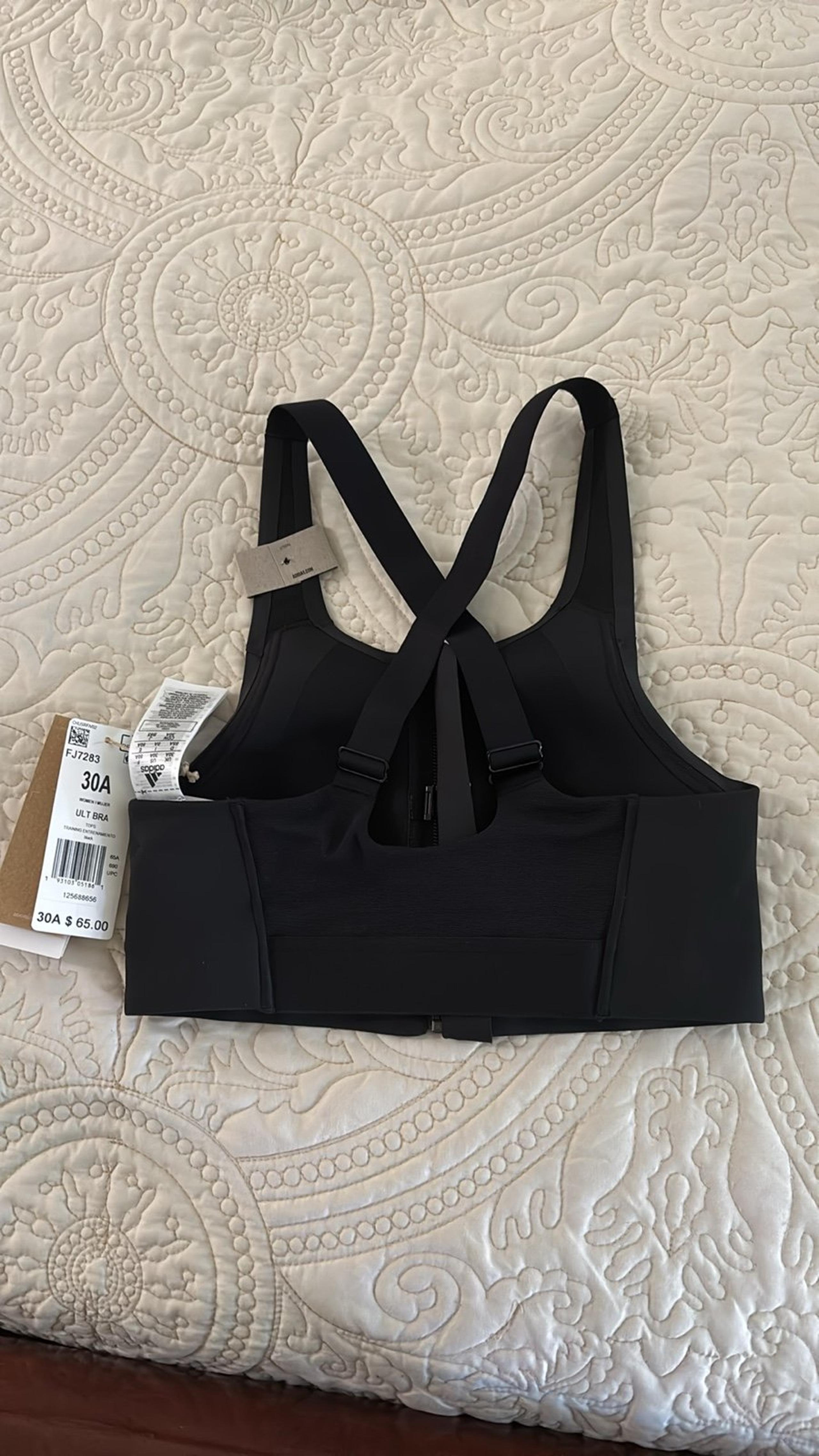 New Women Ultimate Training Sports BRA FJ7342 Size 30A Black High Support - Adidas