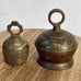Vintage Engraved Brass Claw Bell India Multicolor Enamel Floral Design