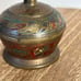 Vintage Engraved Brass Claw Bell India Multicolor Enamel Floral Design