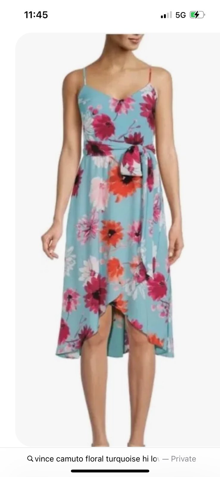 Vince Camuto Hi lo spaghetti strap dress