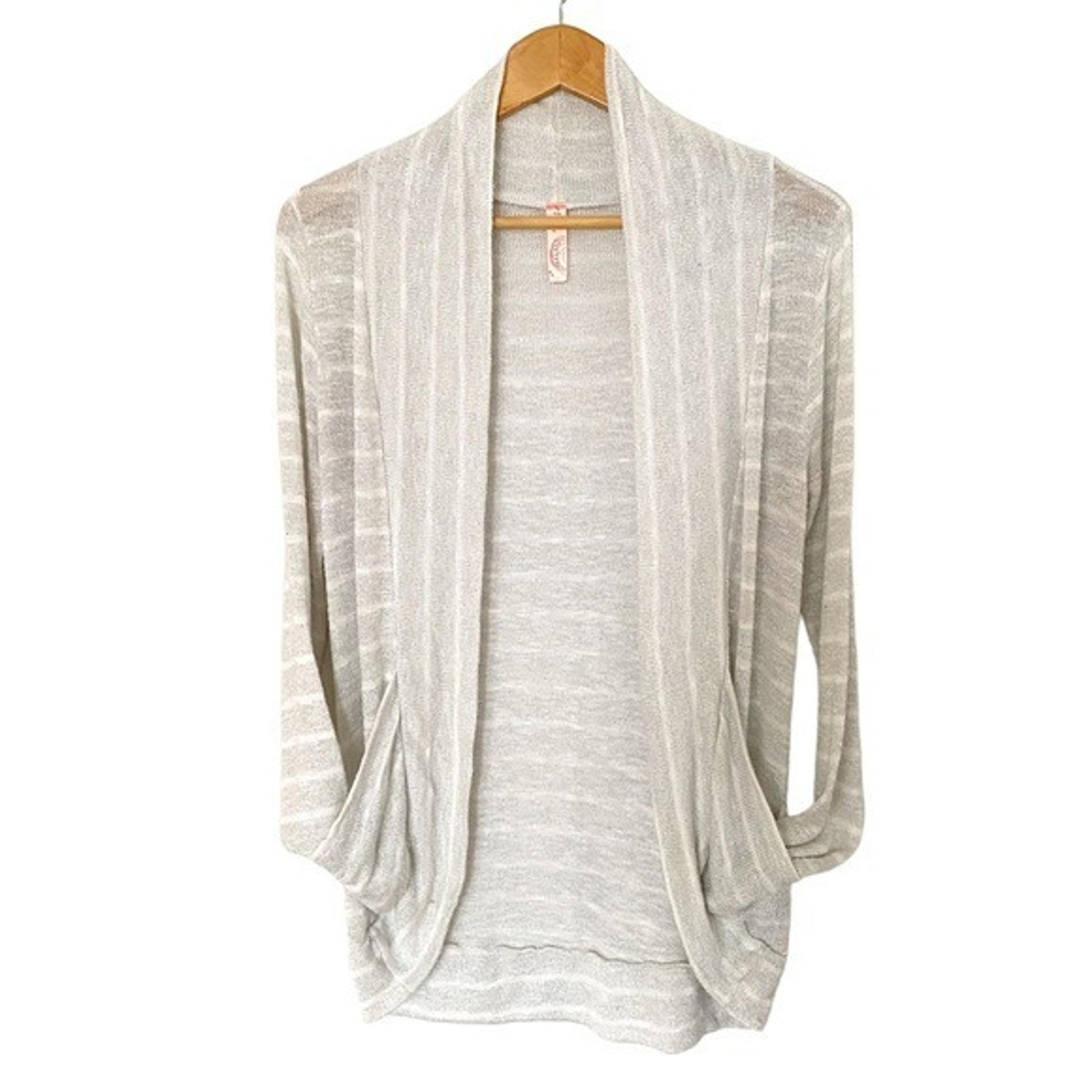 Y2K Glitter Striped Open Cardigan Size Medium
