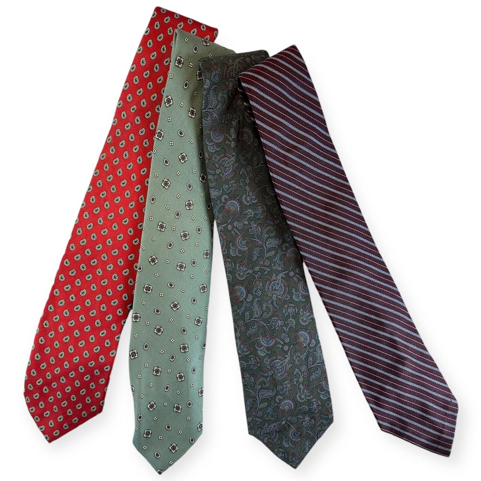 Lot Of 4 Vintage Polo By Ralph Lauren 100% Silk Hand Made Ties Muse’s Atlanta