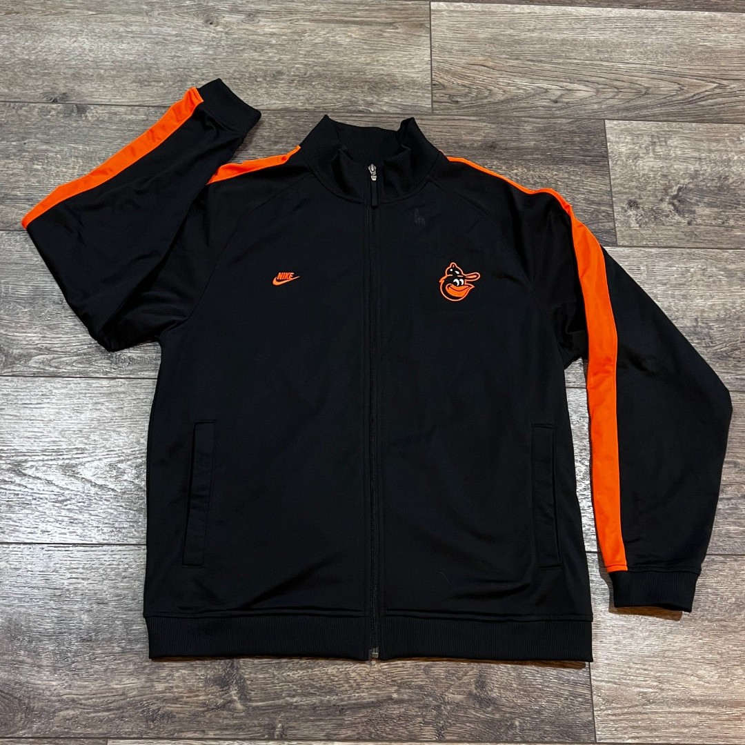 Vintage 90s Nike Team Tag Baltimore Orioles Full Zip Track Jacket - Men's Large