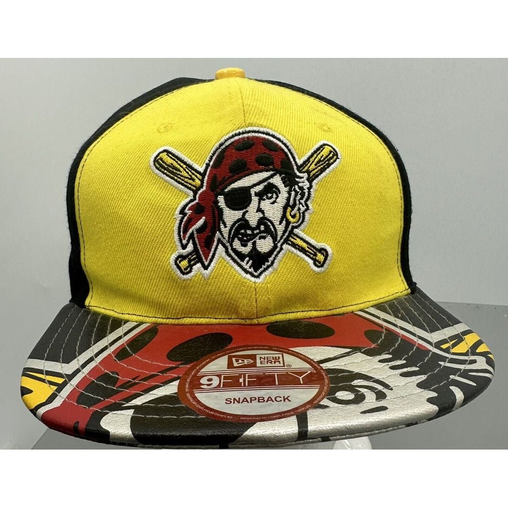Rare New Era Pittsburg Pirates Baseball MLB Black Yellow CAP HAT Snapback