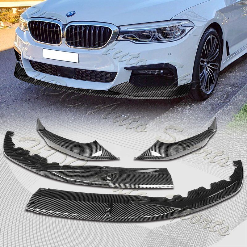 For 2017-2020 BMW 5-Series G30 M-Sport Carbon Look Front Bumper Body Spoiler Lip