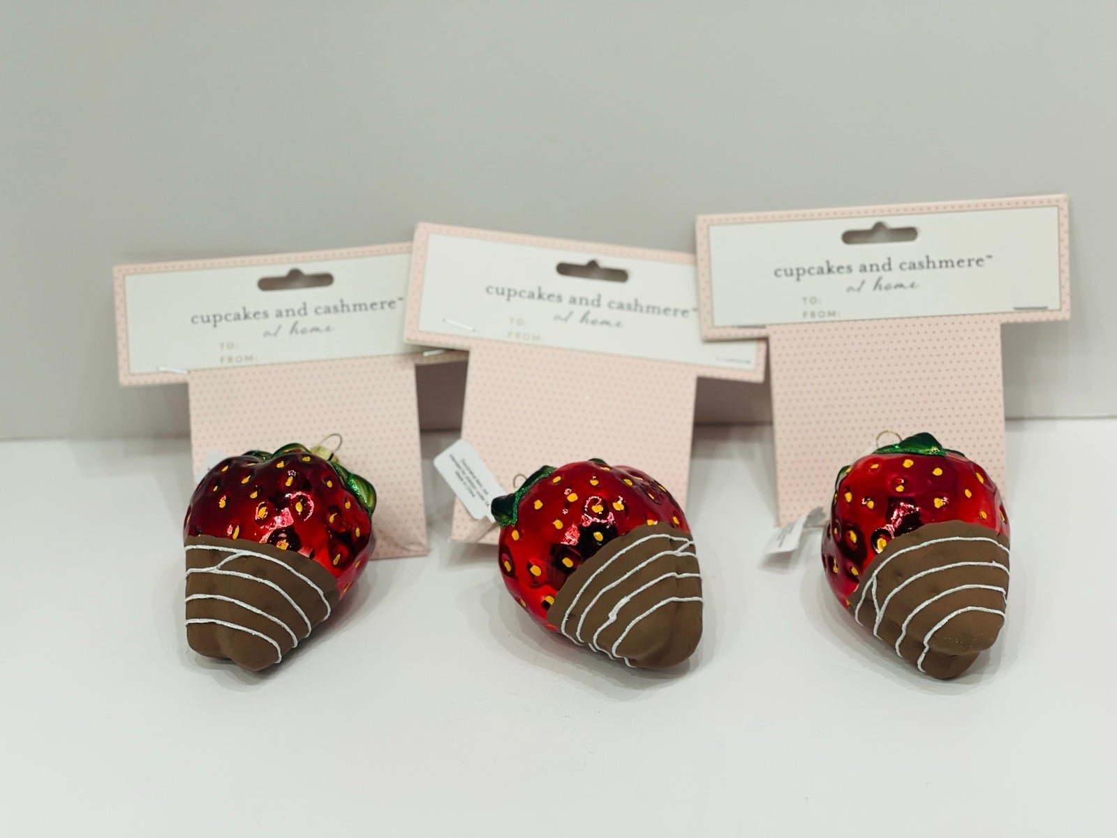 Cupcakes and Cashmere Ornaments 3 Chocolate Covered Strawberries