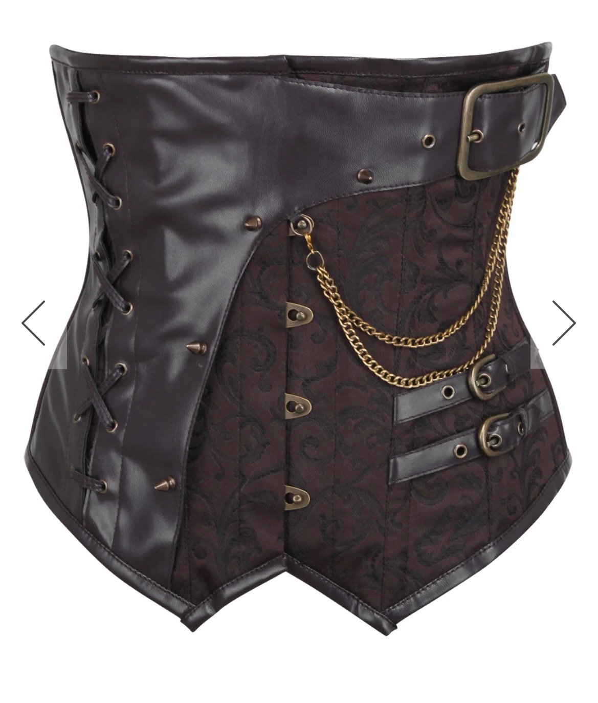 Corset Story Brown Brocade Steampunk underbust corset 38”