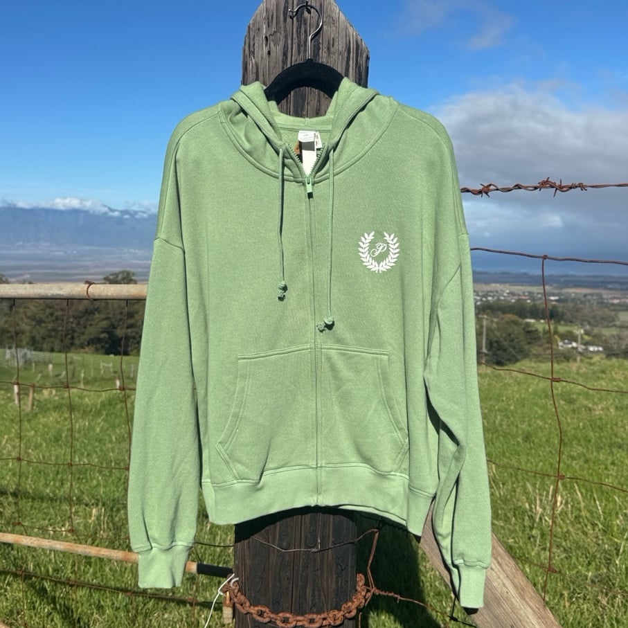 NWT Victoria’s Secret Ivy Fleece Hooded Zip Up Sweatshirt Preppy Campus Green M