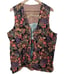 Vintage Fall Vest Womens Size XXL Brown Scarecrow Floral Handmade Irreversible