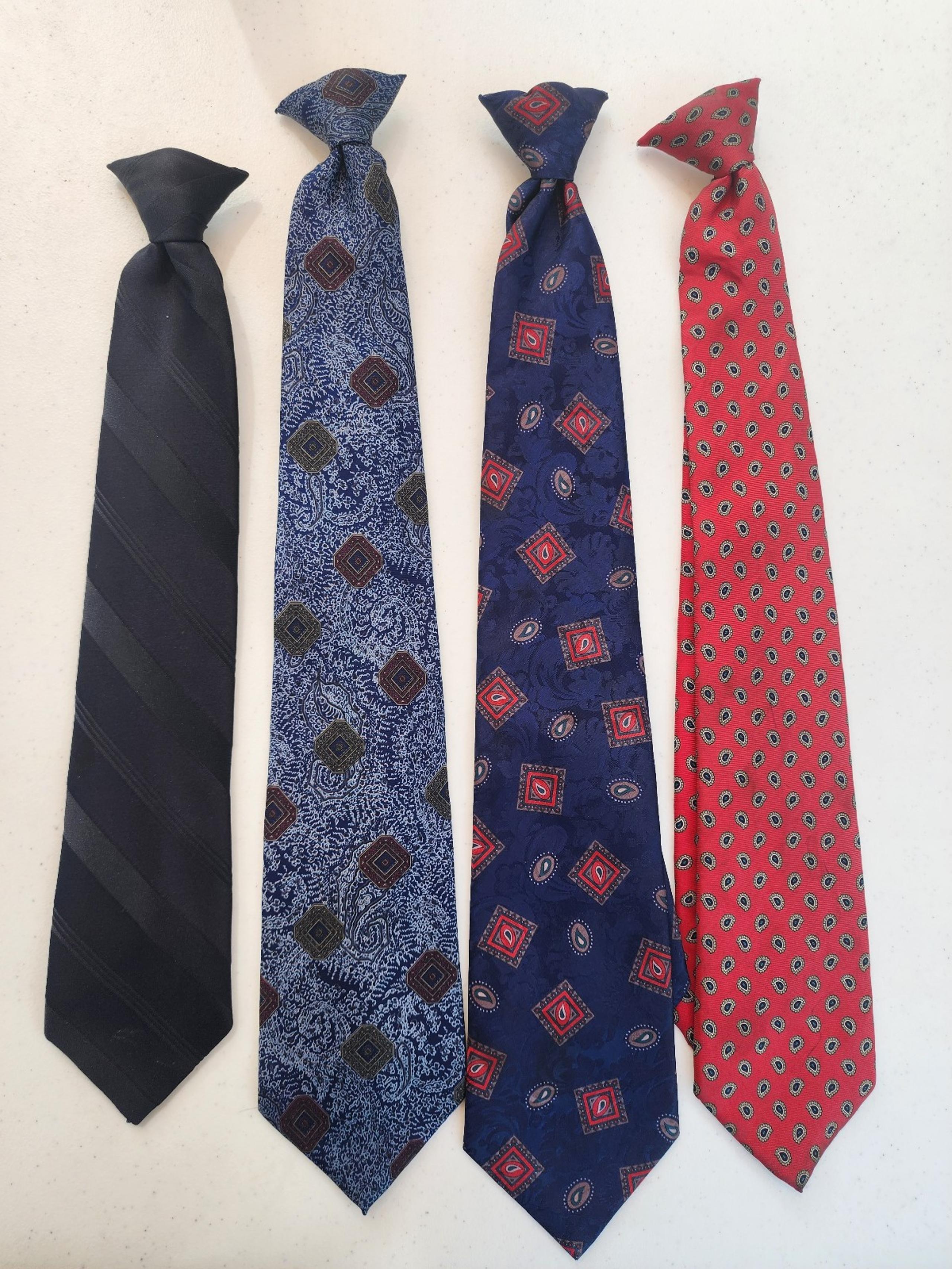 4 Vintage Clip on Ties 2 extra long Schreter