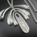 RLM STUDIO ROBERT LEE MORRIS STERLING SILVER 925 MOP FAN PENDANT CHAIN NECKLACE