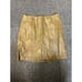 Metallic Gold Mustard Faux Leather Mini Skirt with Side Zipper - Party Club Wear
