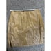 Metallic Gold Mustard Faux Leather Mini Skirt with Side Zipper - Party Club Wear