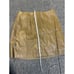 Metallic Gold Mustard Faux Leather Mini Skirt with Side Zipper - Party Club Wear