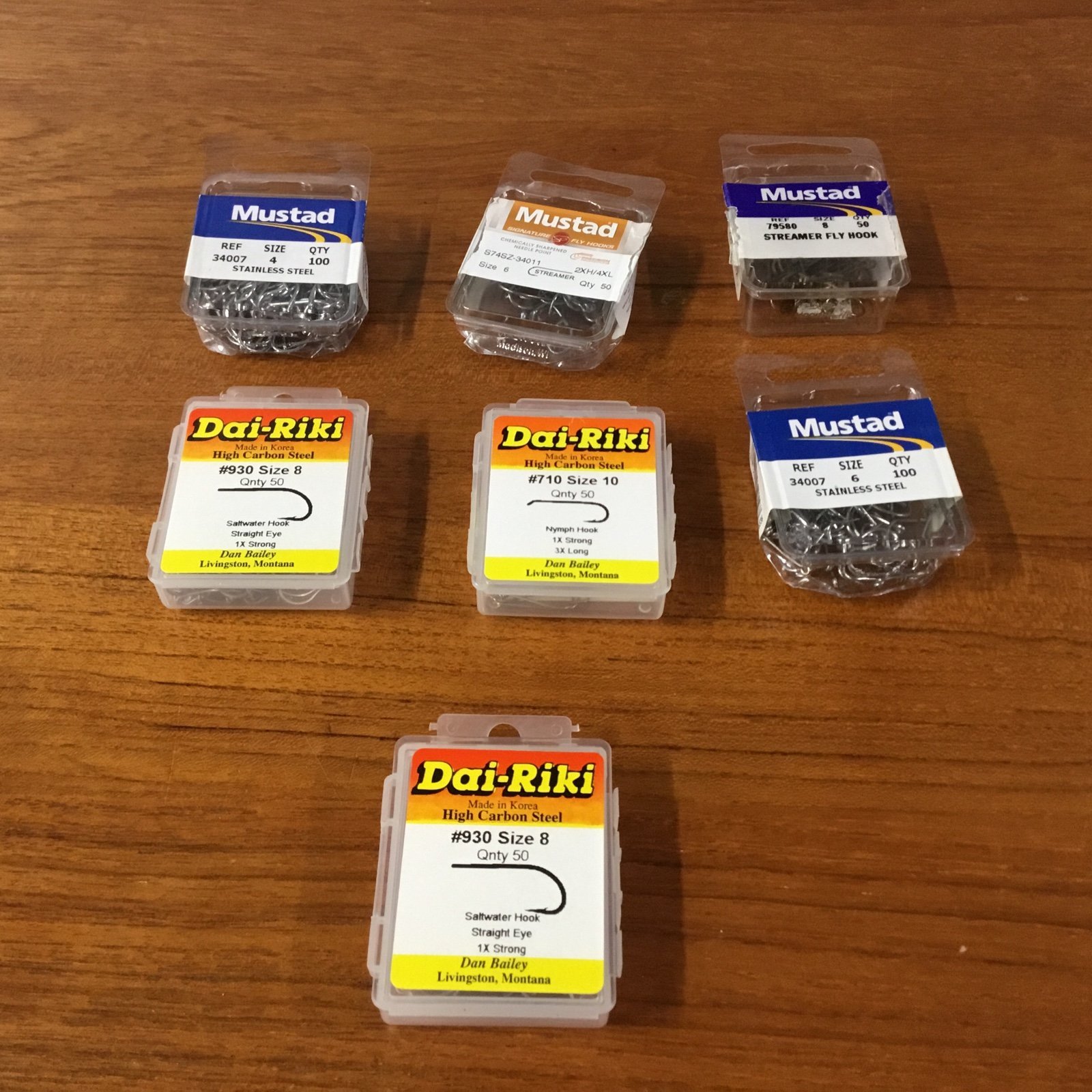 Fly Tying Hooks Mustard Dai-Riki Stainless Steel Size 4 6 8 10 Streamer