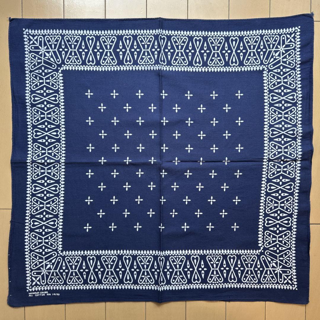 60's Vintage bandanna with an iron cross pattern.