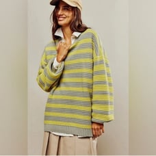 Free People Chunky Cotton-Blend Knit Crewneck Sweater - Women's size MEDIUM