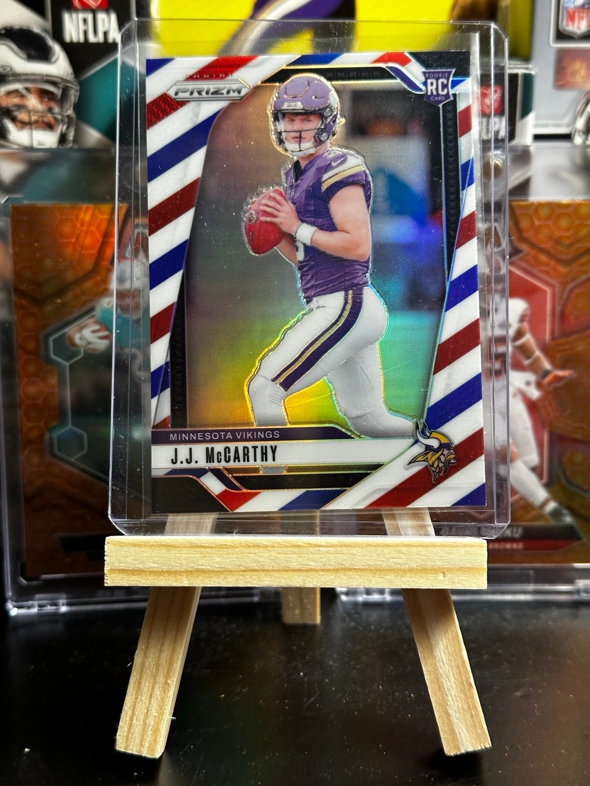 2024 Panini Prizm Football #400 JJ McCarthy Red White Blue Prizm RC