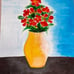 Handmade painting of Flowers in a vase