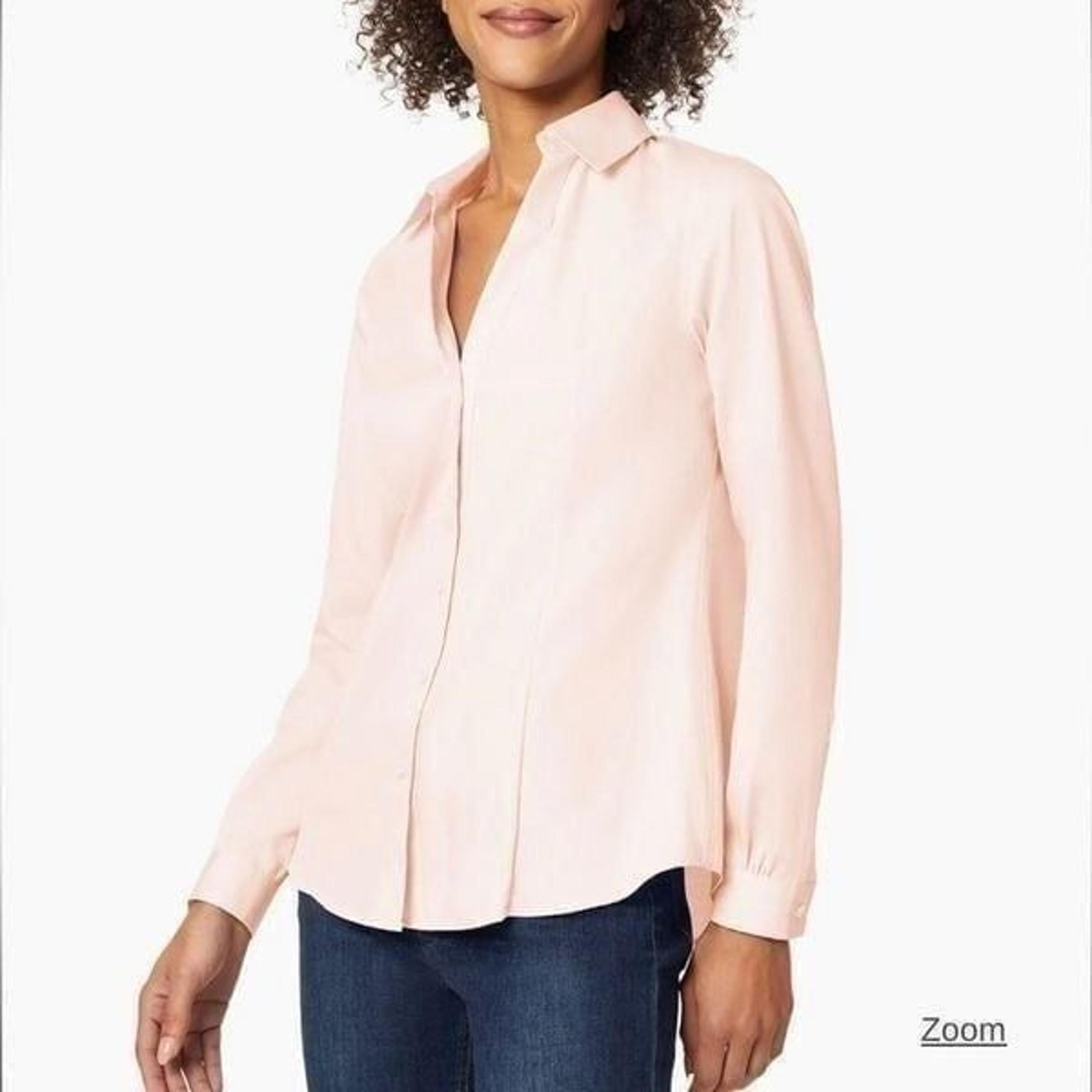 ELIE TAHARI pink button up blouse