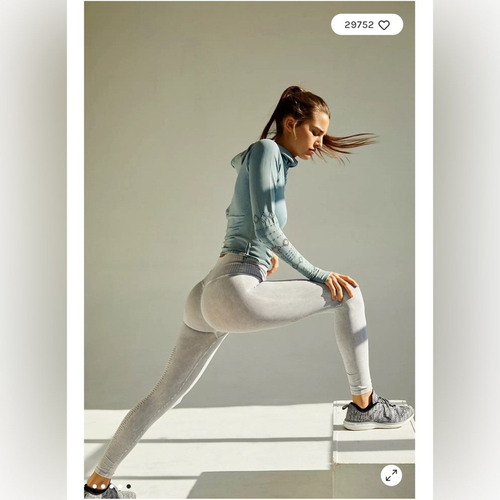 Free People High-Rise 7/8 Length Good Karma Leggings Ice Grey M/L
