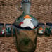 Mexican Hand Blown Frosted Tequila Bottle & 6 Shot Glasses Hand Painted Set