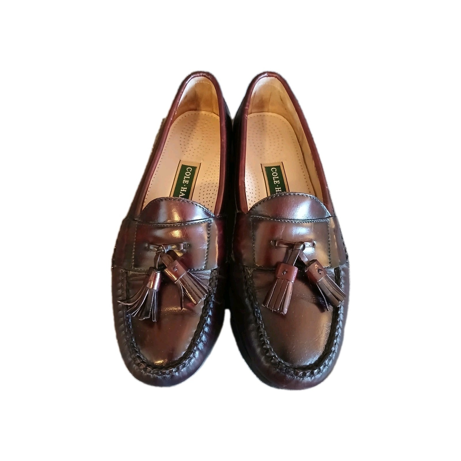 Cole Haan Loafers C02692 Tassel Loafers Burgundy Leather Slip On Sz.8.5 D #873