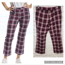 Oat Ny plaid ankle pants Sz 28 pockets casual inseam 26 ACL