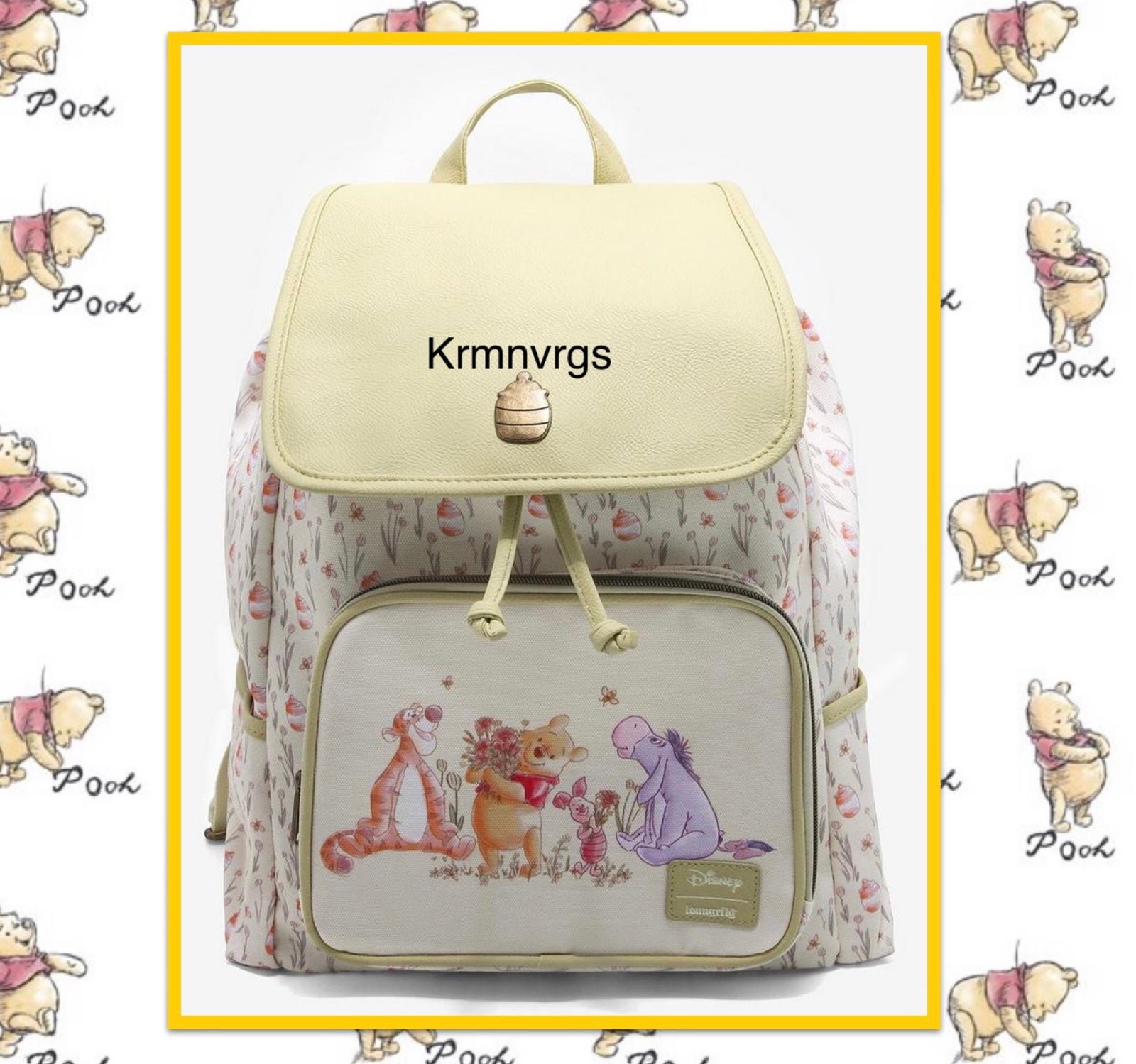 Loungefly Disney WINNIE The POOH Floral Slouch Backpack Piglet Eeyore Tigger NEW