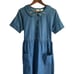 NEW Vintage Bobbie Brooks Medium Cotton Denim Dress Peter Pan Collar Embroidered
