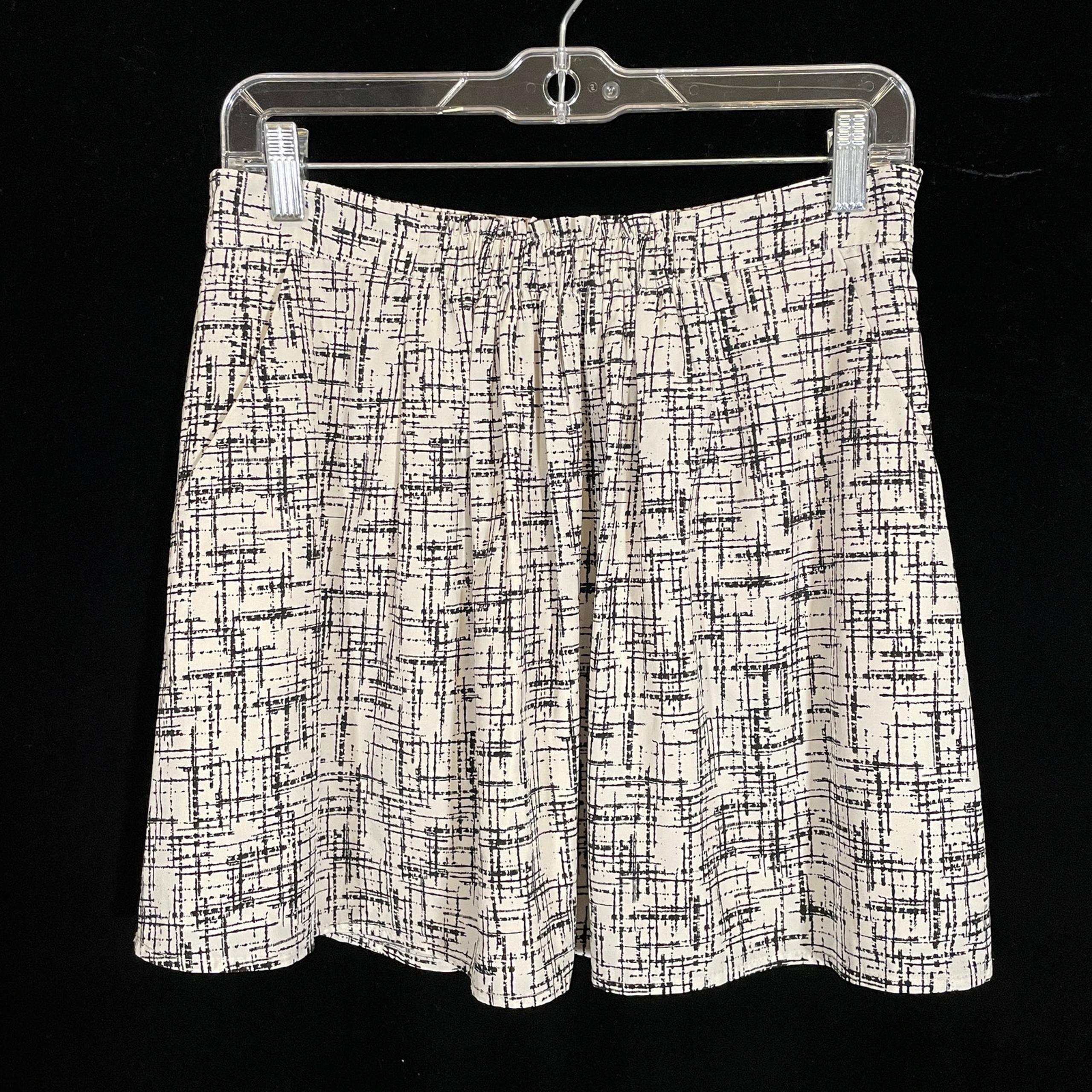 Armani Exchange Printed Mini Skirt Black Beige Pockets A-line 6