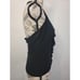 Bebe Vintage Y2K Babydoll Halter Feminine Top Sz Large Ruffles Black USA NEW