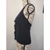 Bebe Vintage Y2K Babydoll Halter Feminine Top Sz Large Ruffles Black USA NEW