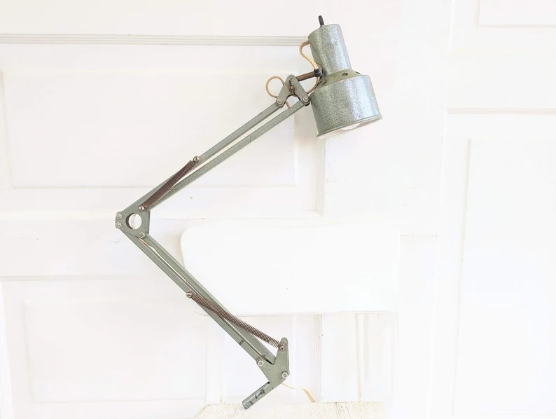 Mid Century Desk Lamp, Vintage Desk Lamp, Vintage Office Lamp, Metal Lamp