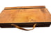Vintage Wood Lap Desk Foldable Travel Portable Leather Handle Sliding Bar