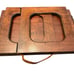 Vintage Wood Lap Desk Foldable Travel Portable Leather Handle Sliding Bar