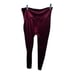 SPANX Shiny Velvet High Waisted Leggings Rich Burgundy Women 1X Velour Stretch