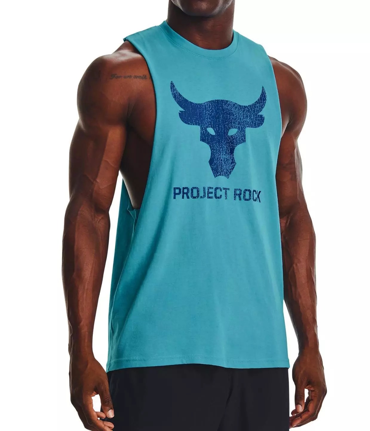 UNDER ARMOUR PROJECT ROCK BRAHMA BULL TANK 1373787-433 GLACIER BLUE/MIRAGE LARGE