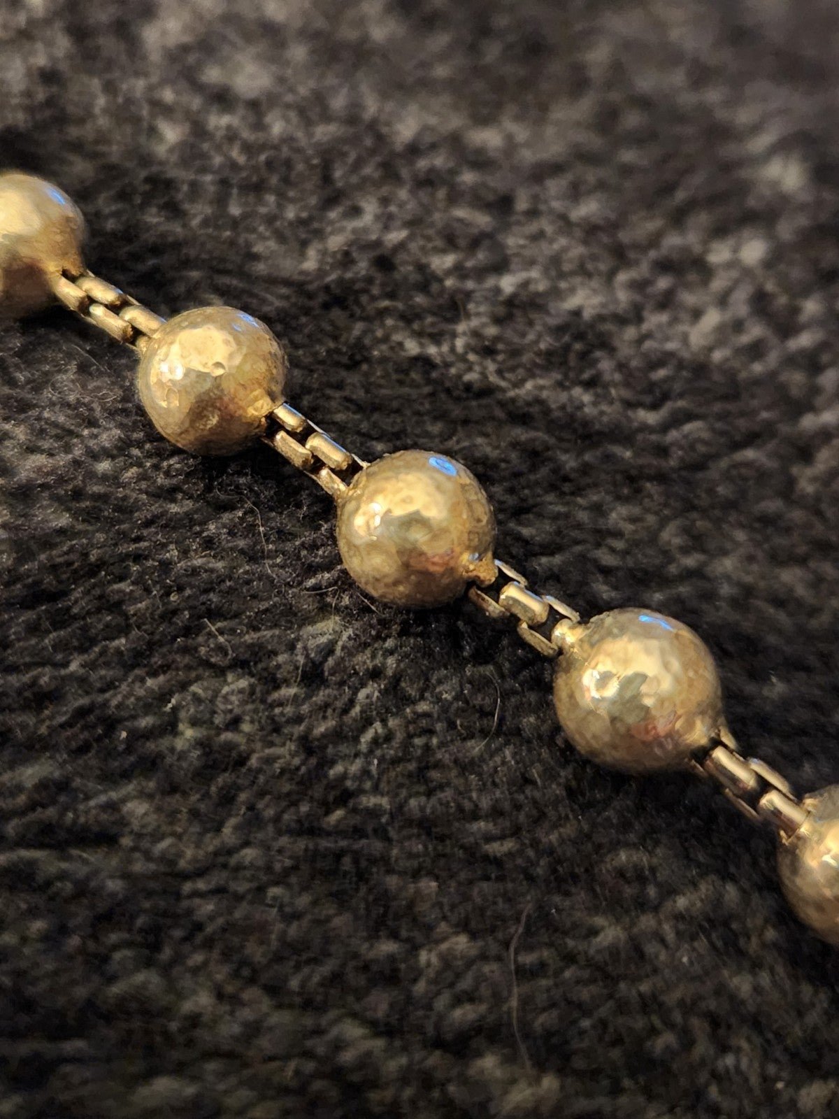 JAI Hammered Bead Box Chain Bracelet