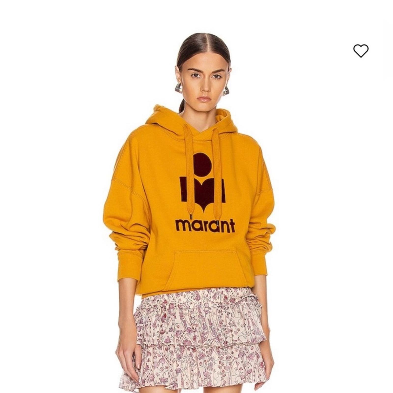 Isabel Marant Etoile Mansel saffron orange logo hoodie sweatshirt sz small