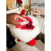 Set Of 2 Retro Fuzzy Cloth Red & White Christmas Holiday Stocking.