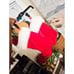Set Of 2 Retro Fuzzy Cloth Red & White Christmas Holiday Stocking.