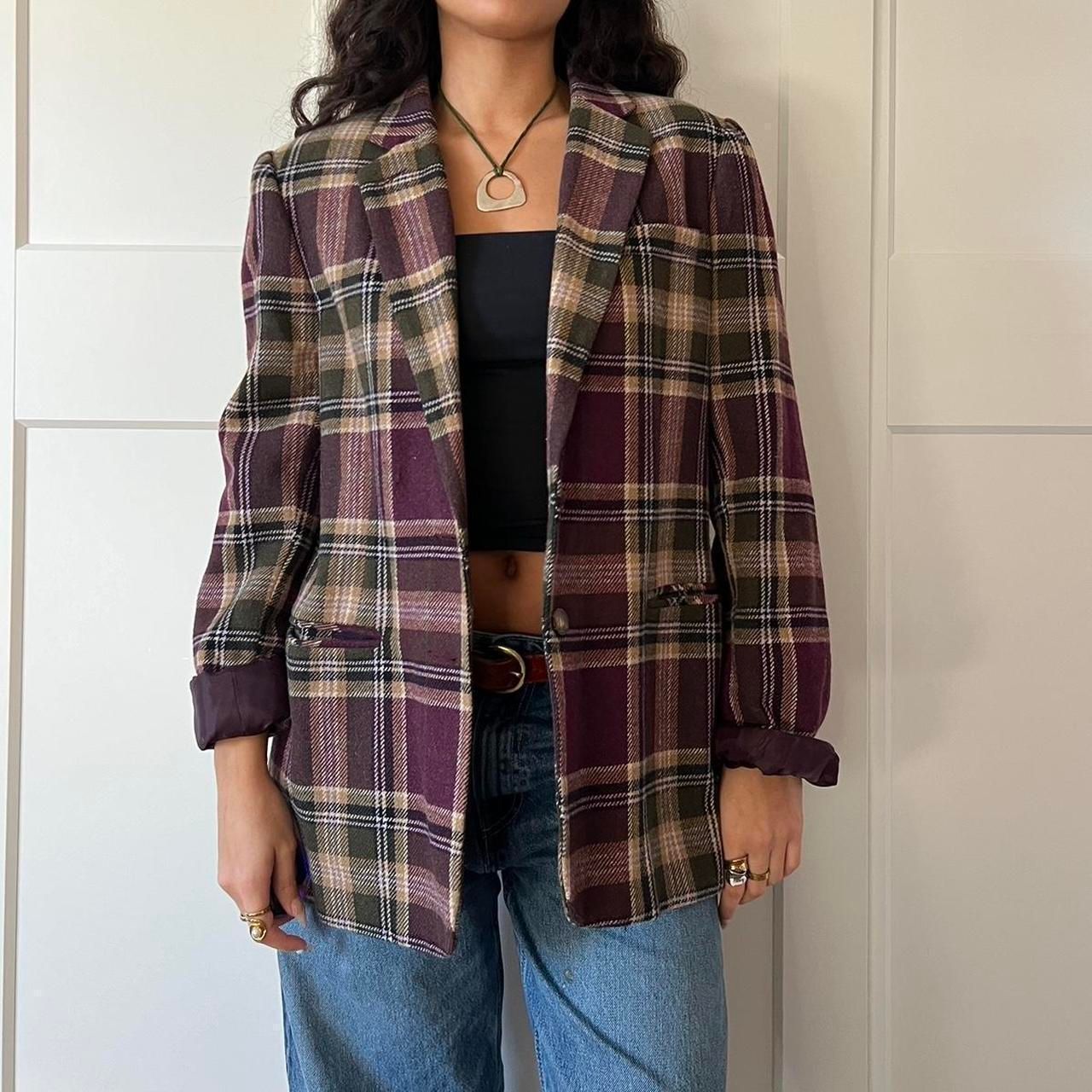 plaid vintage wool blazer